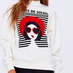 COPY - FOREVER 21 French  Phrase Pullover